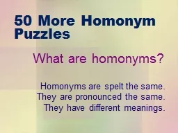 50 More Homonym Puzzles