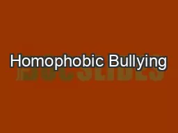 Homophobic Bullying