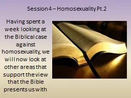 Session 4 – Homosexuality Pt.2