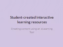Student-created interactive learning resources
