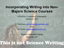 Incorporating Writing Into Non-Majors Science Courses