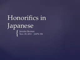 Honorifics in Japanese