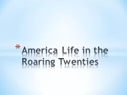 America Life in the Roaring Twenties