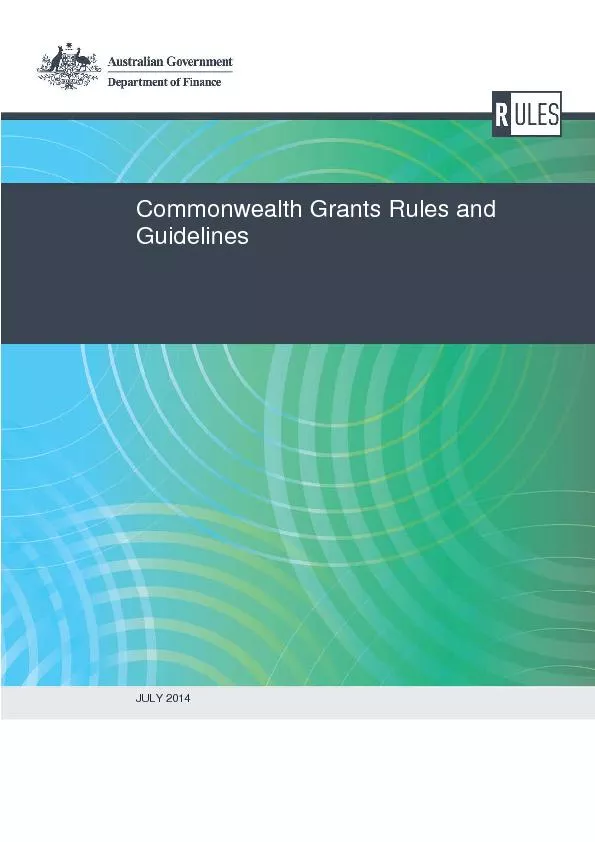 Commonwealth Grants Rules and