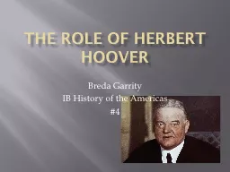 The Role of Herbert Hoover
