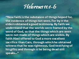 Hebrews 11:1-6