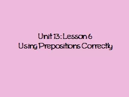 Unit 13: Lesson 6