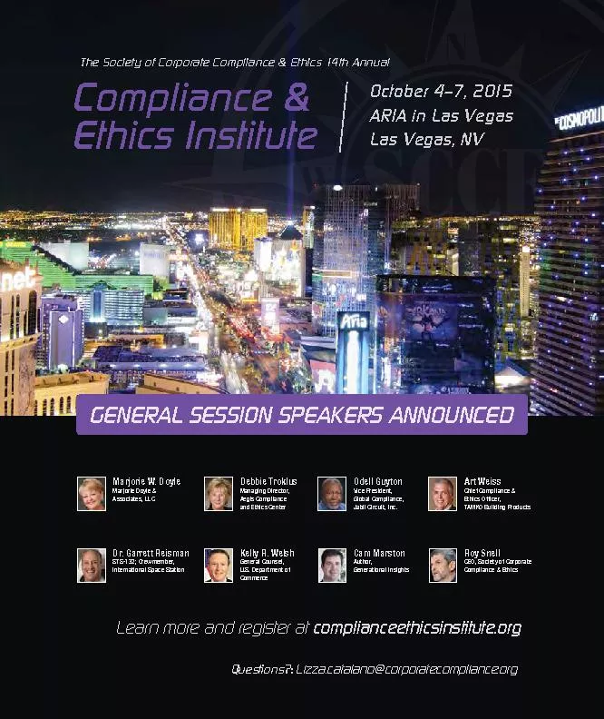 Exhibitors at the 2015 Compliance & Ethics InstituteMeet with represen