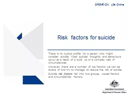 Risk factors for suicide