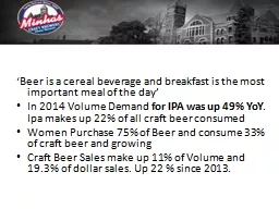 ‘Beer is a cereal beverage and breakfast is the most impo