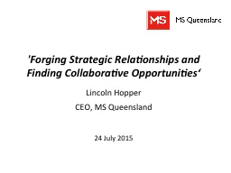 'Forging Strategic Relationships and Finding Collaborative