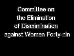 Committee on the Elimination of Discrimination against Women Forty-nin