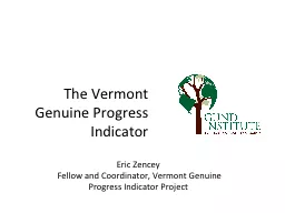 The Vermont Genuine Progress Indicator
