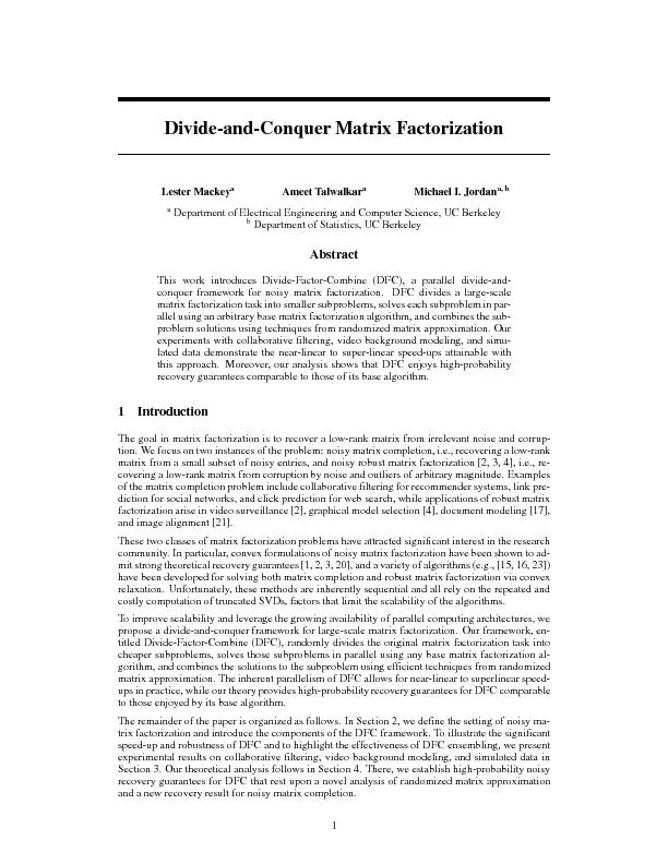 Divide-and-ConquerMatrixFactorization