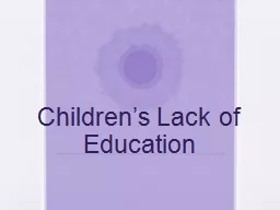 Children’s Lack of Education