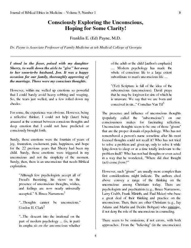 Journal of Biblical Ethics in Medicine – Volume 9, Number 1
