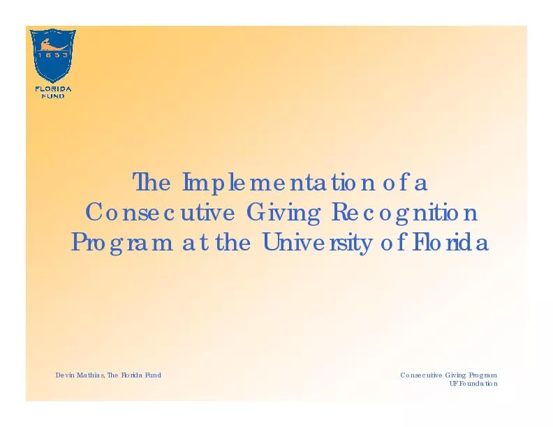 Consecutive Giving ProgramUF Foundation