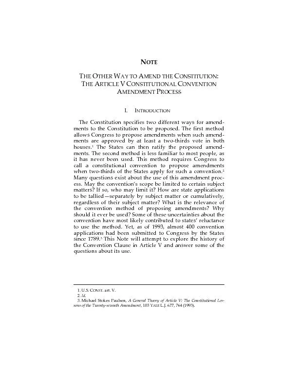 PDF-THERTHEONVENTIONMENDMENTROCESSNTRODUCTIONConstitutionspecifiestwodiffe thumbnail