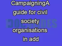 Constructive CampaigningA guide for civil society organisations in add