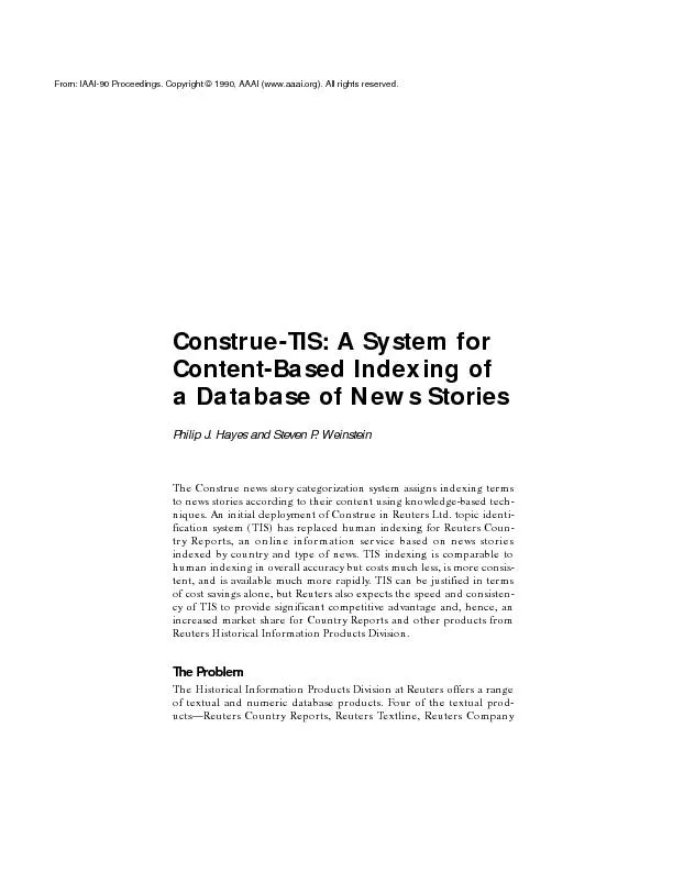 Construe-TIS: A System forPhilip J. Hayes and Steven P. WeinsteinThe C