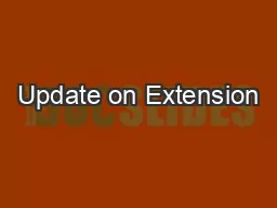 Update on Extension