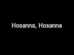 Hosanna, Hosanna