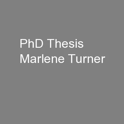 PhD Thesis Marlene Turner
