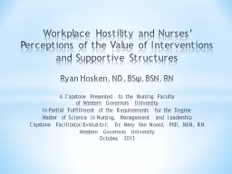 Workplace Hostility and Nurses’ Perceptions of the Value