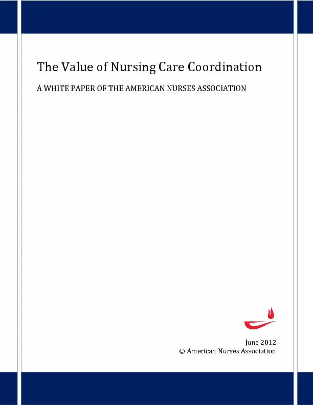 The Value of Nursing Care Coordination