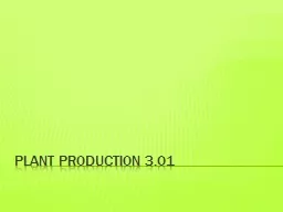 PLANT PRODUCTION 3.01