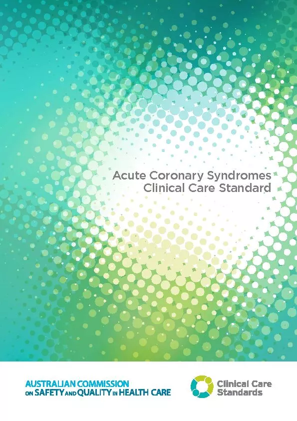 Acute Coronary Syndromes Clinical Care Standard