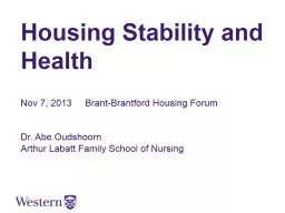 Housing Stability and Health