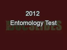 2012 Entomology Test