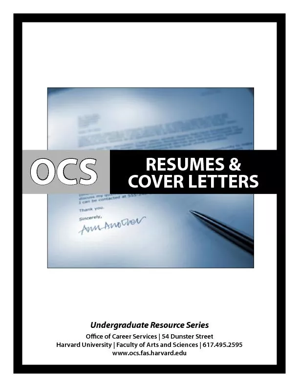 RESUMES AND COVER LETTERSresume is a brief, informative summaryof your