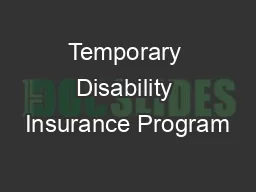 Temporary Disability Insurance Program