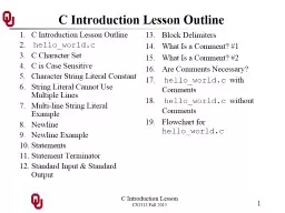 C Introduction Lesson