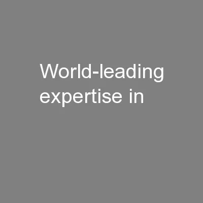 World-leading expertise in