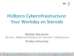 HUBzero Cyberinfrastructure:
