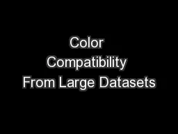 Color Compatibility From Large Datasets