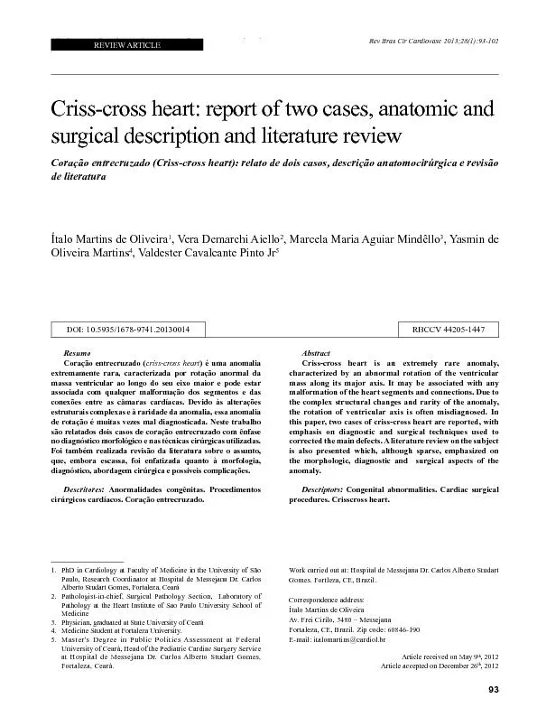 Criss-cross heart: report of two cases, anatomic and