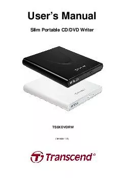 Users Manual Slim Portable CDDVD Writer TSXDVDRW Version