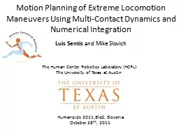 Motion Planning of Extreme Locomotion Maneuvers Using Multi