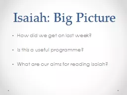 Isaiah: Big Picture