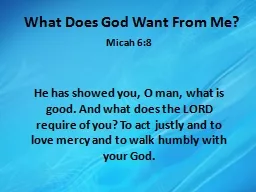 What Does God Want From Me?