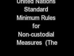 United Nations Standard Minimum Rules for Non-custodial Measures  (The