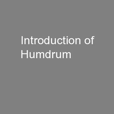 Introduction of Humdrum