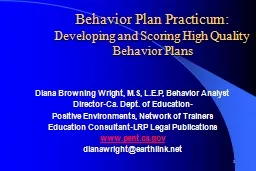 1 Behavior Plan Practicum: