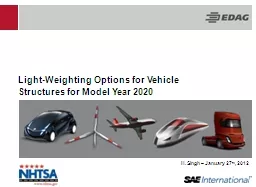 Light-Weighting Options for Vehicle