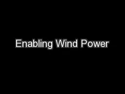Enabling Wind Power