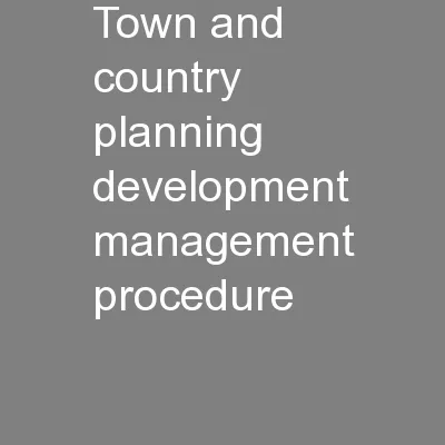 Town and Country Planning (Development Management Procedure) (England)